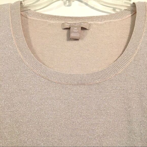 Banana Republic holiday silver shimmer sweater M - Picture 2 of 6